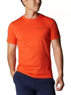 Columbia Zero Rules Short Sleeve Shirt férfi rövid ujjú sport póló narancssárga színben 1