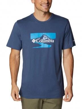 Columbia Path Lake Graphic Tee II férfi rövid ujjú póló kék színben 1